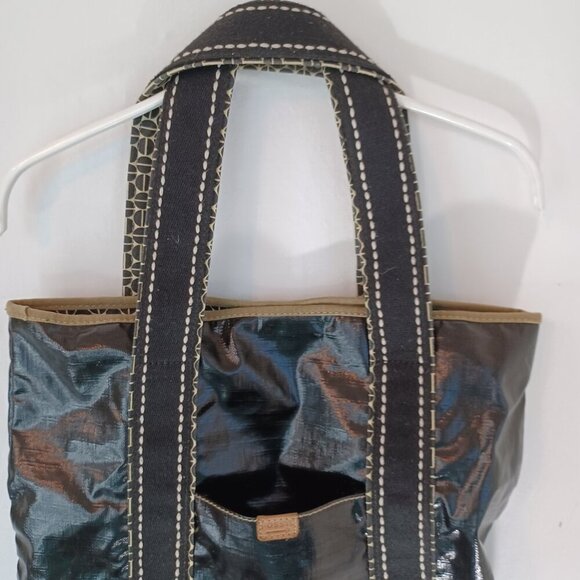 Fossil Key Per Bag Large Black Waxed Canvas Shoulder Tote - Picture 9 of 16